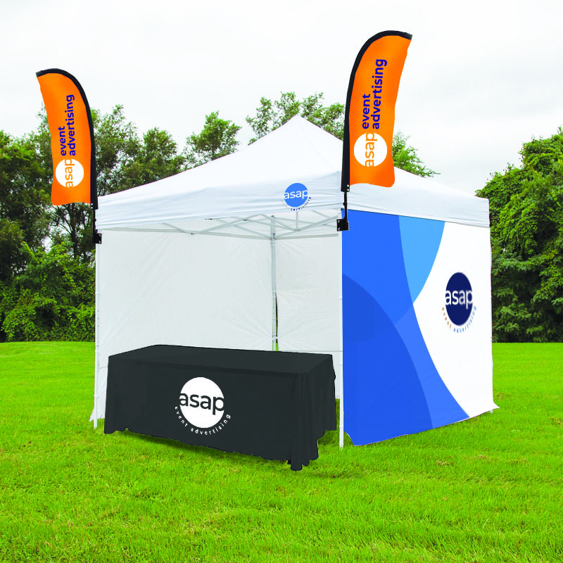 Tent, Flags, & Tablecloth Package